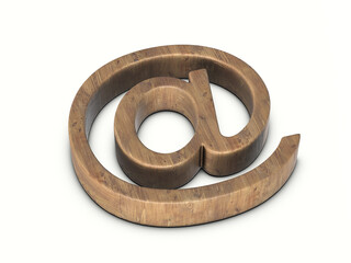 Wood email symbol
