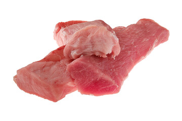 Raw pork fillet isolated on white