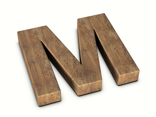 Wood letter M
