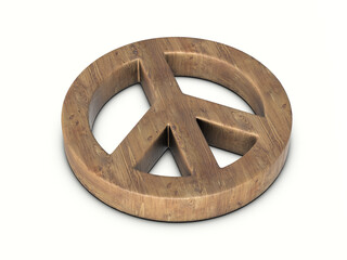 Wood peace symbol