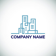 Real estate logo design. Vector illustration