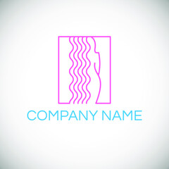 Logo with a female silhouette. Vector illustration