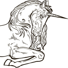  muscular house horse linear drawing. animal in motion picture. design of a booklet, flyer, invitation to an exhibition of animals, riding horses. template, clipart, doodle for antistress coloring boo