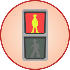 シンプルな歩行者用赤信号のアイコン