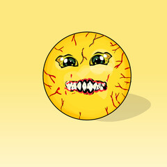 halloween pumpkin illustration emoticon character zombie vector.