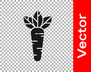 Black Carrot icon isolated on transparent background. Vector Illustration.