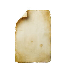 Torn old paper on white background