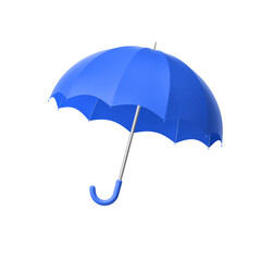 Blue umbrella isolated on white. Clipping path icluded