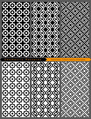 Geometric pattern background set, Seamless, Colors easily changed, vector illustration.
