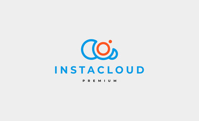 Obraz premium insta cloud social media Logo Icon vector design
