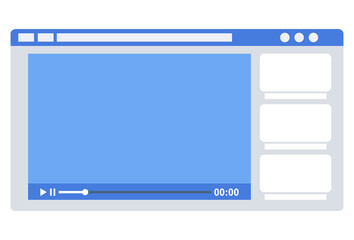 Video screen vector illustration. Video player or recorder