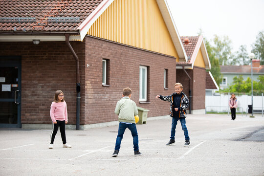 Children playing at school yard