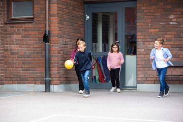 Children playing on school yard