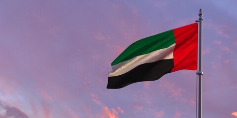 3d rendering of the national flag of the UAE