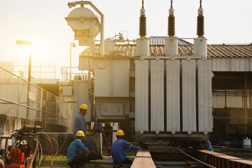 Installation of large power transformers using slings