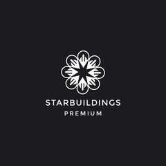 modern and real estate logo with star.  in black backround