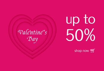 happy valentines dayA heart-shaped pattern says Valentine's Day and 50% off