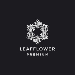 Lotus leaf Logo and Icon Vector Template in black backround