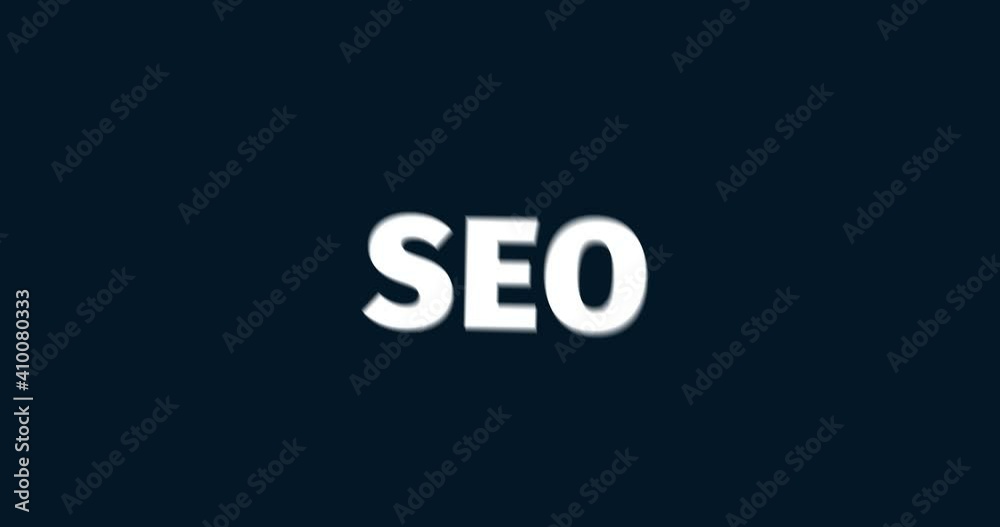 Wall mural seo. search engine optimization. animated words. kinetic text animation. intro