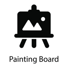 painting board glyph icon isolated on white background