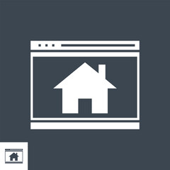 Homepage Related Vector Glyph Icon. Isolated on Black Background. Vector Illustration.