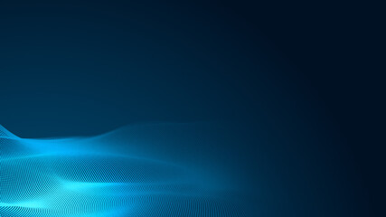 Obraz premium Dot blue wave light screen gradient texture background. Abstract technology big data digital background. 3d rendering.