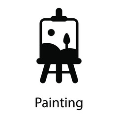 painting board glyph icon isolated on white background 