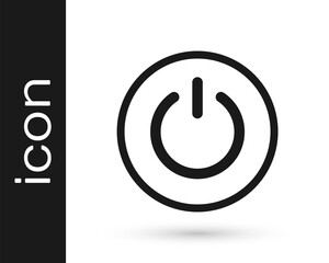 Black Power button icon isolated on white background. Start sign. Vector.