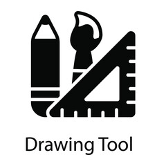 drawing tool glyph icon isolated on white background