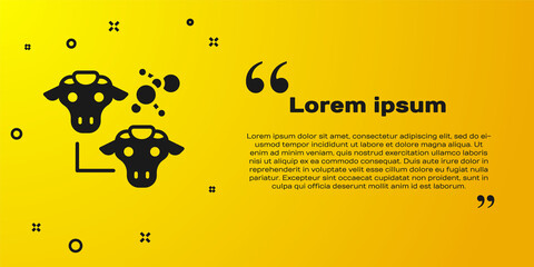 Black Cloning icon isolated on yellow background. Genetic engineering concept. Vector.