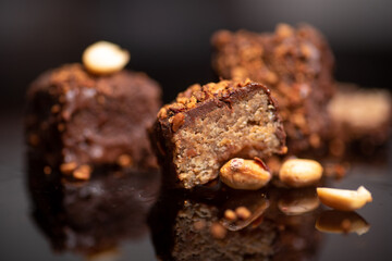 Homemade chocolate cakes with almonds