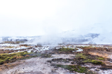 Fototapeta premium Valley of Geysers Haukadalur in the south of Iceland.