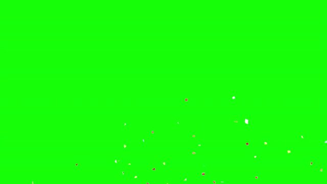 Colorful 3D animation of confetti falling on green screen. You can easily put it into your scene or video. Celebrate the holidays with it.