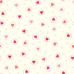 Tiny Hearts seamless pattern. Colorful pink hearts. Love. Valentine's Day background.
