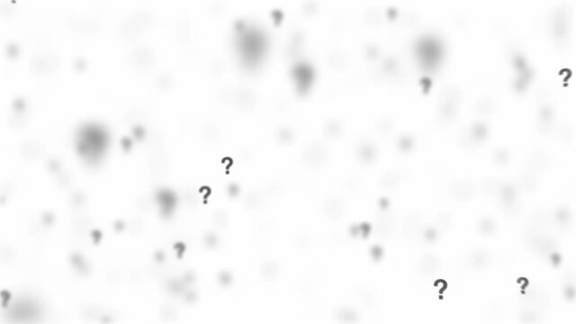 Questions and confusion backdrop animation on white background