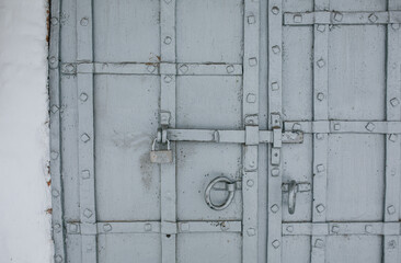 Padlock on the door. 