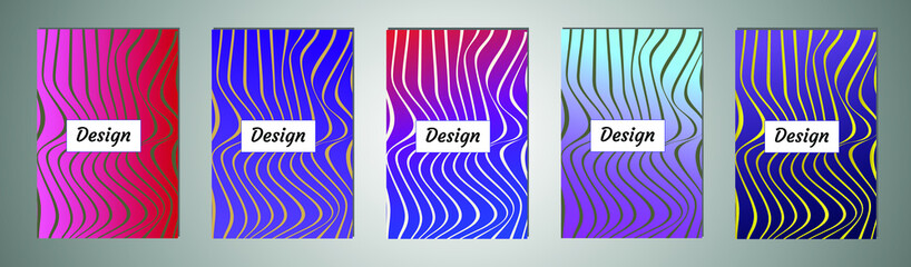 Set of covers design templates with vibrant gradient background. Modern trendy poster with geometric shapes