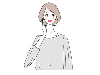 悩む　困る キレイな女性