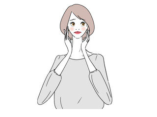 悩む　困る キレイな女性