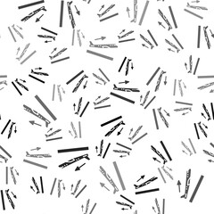 Black Plane takeoff icon isolated seamless pattern on white background. Airplane transport symbol. Vector.