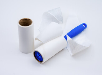 Roller cleans clothes. Roller for cleaning clothes from wool. Pet hair on clothes.