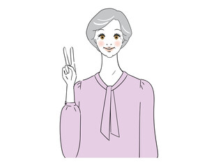 ハンドサイン 2　シニア女性