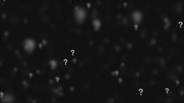 Questions and confusion backdrop animation on black background