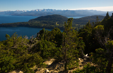 Mountain Cerro Campanario and lake in national park Nahuel Huapi. San Carlos de Bariloche,...