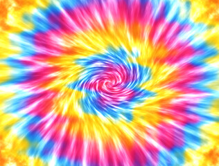 Psicodelic background in tie-dye style. Bright colors, hippie style 