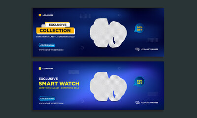 Obraz premium Smart watch Social media Cover Design template vector premium