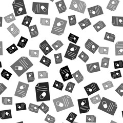 Black Medical prescription icon isolated seamless pattern on white background. Rx form. Recipe medical. Pharmacy or medicine symbol. Vector.