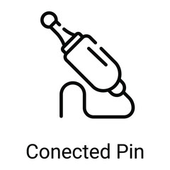 audio jack line icon isolated on white background