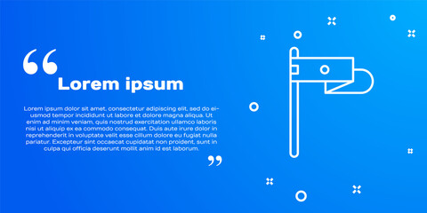 White line Medieval flag icon isolated on blue background. Country, state, or territory ruled by a king or queen. Vector.