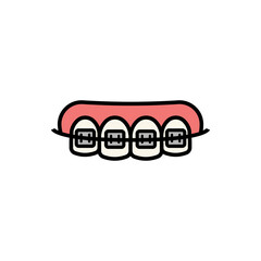 The line dentistry icon. Dental flat vector elements.